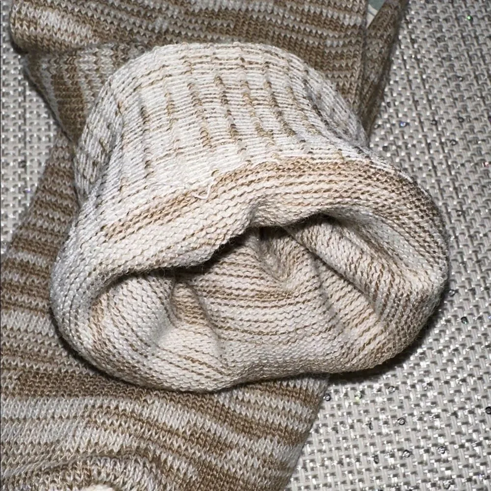 Alaska Knits Khaki Ivory Heather Traditional Wool Blend Knit Knee High Socks